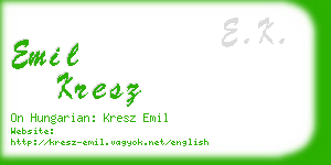 emil kresz business card